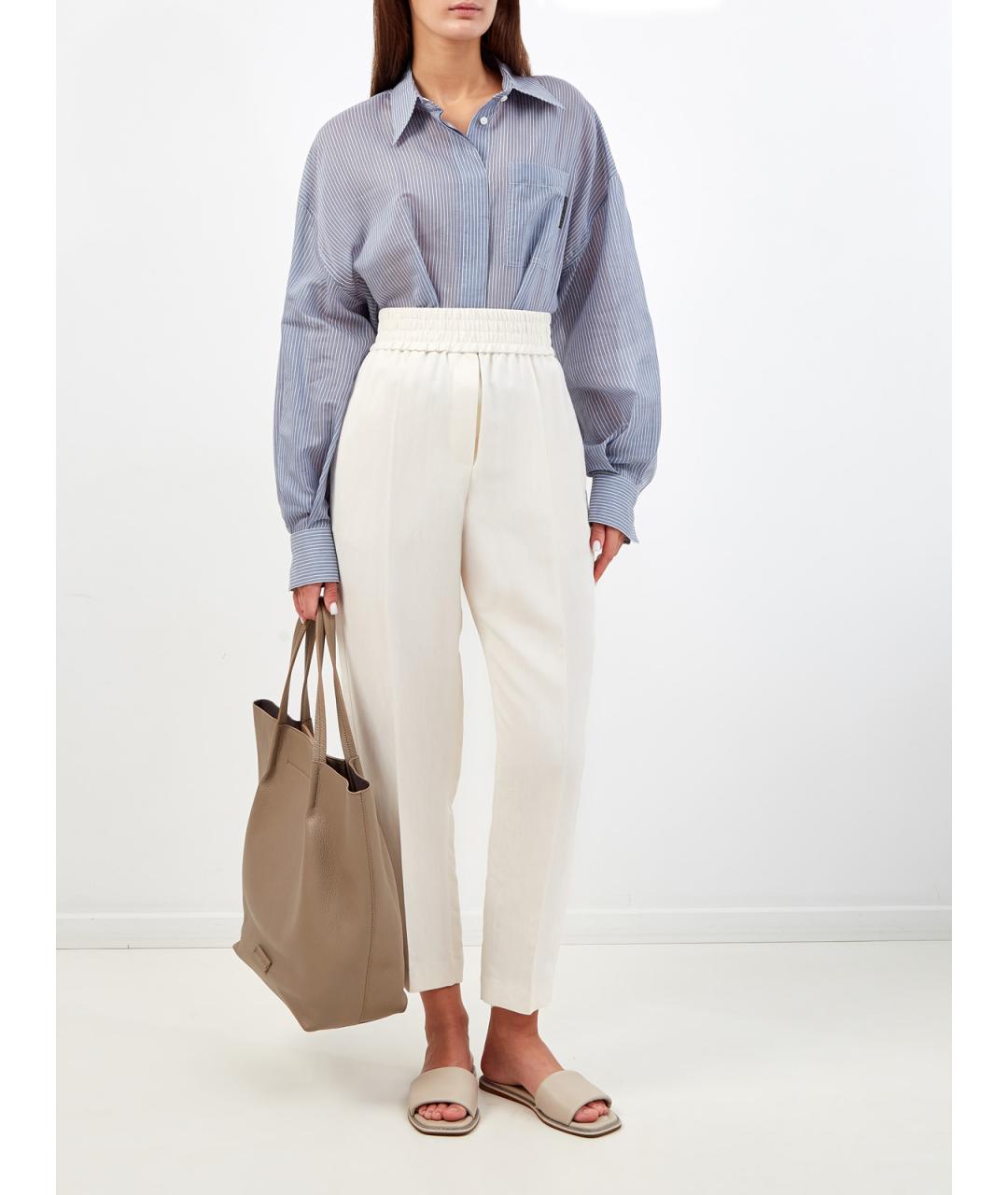 BRUNELLO CUCINELLI Голубая хлопковая рубашка, фото 2