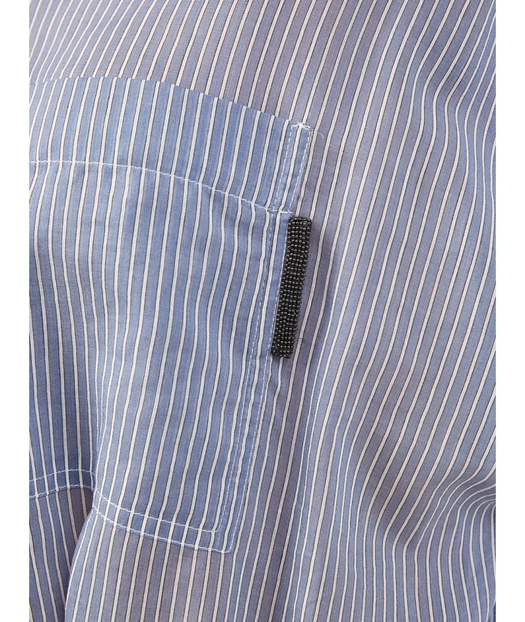 BRUNELLO CUCINELLI Голубая хлопковая рубашка, фото 5