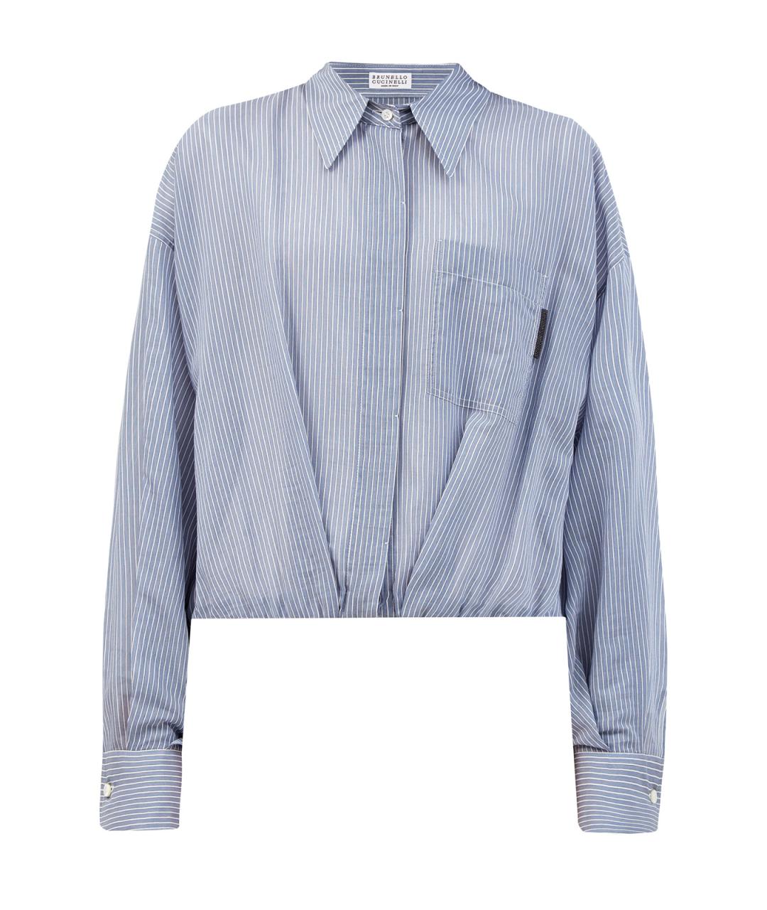 BRUNELLO CUCINELLI Голубая хлопковая рубашка, фото 1