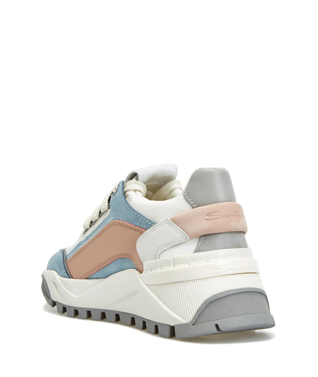 SANTONI Мульти замшевые кроссовки, фото 4