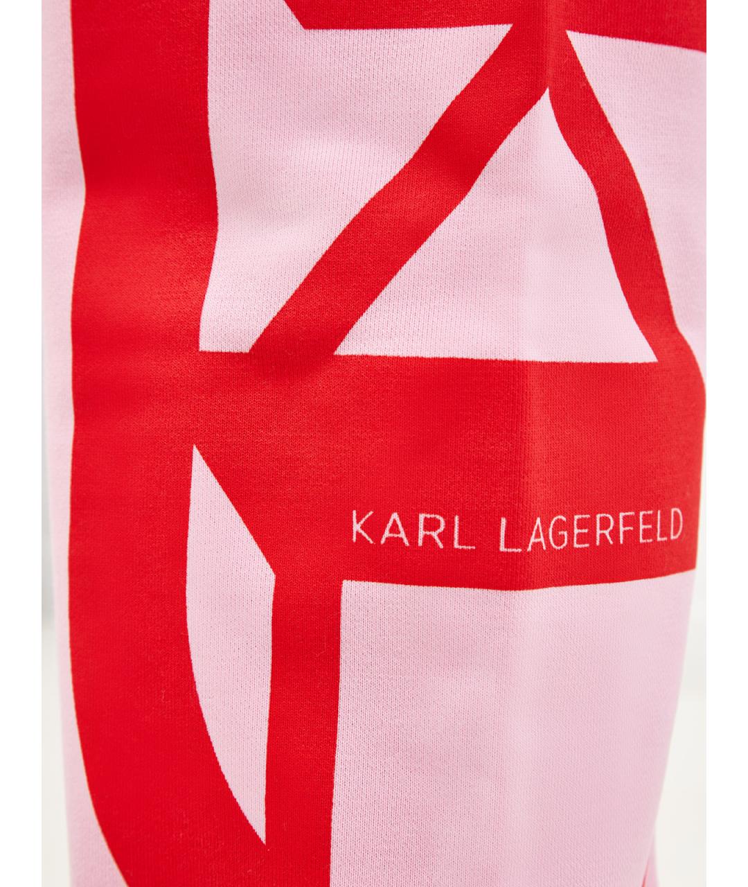 KARL LAGERFELD Розовые хлопковые прямые брюки, фото 5