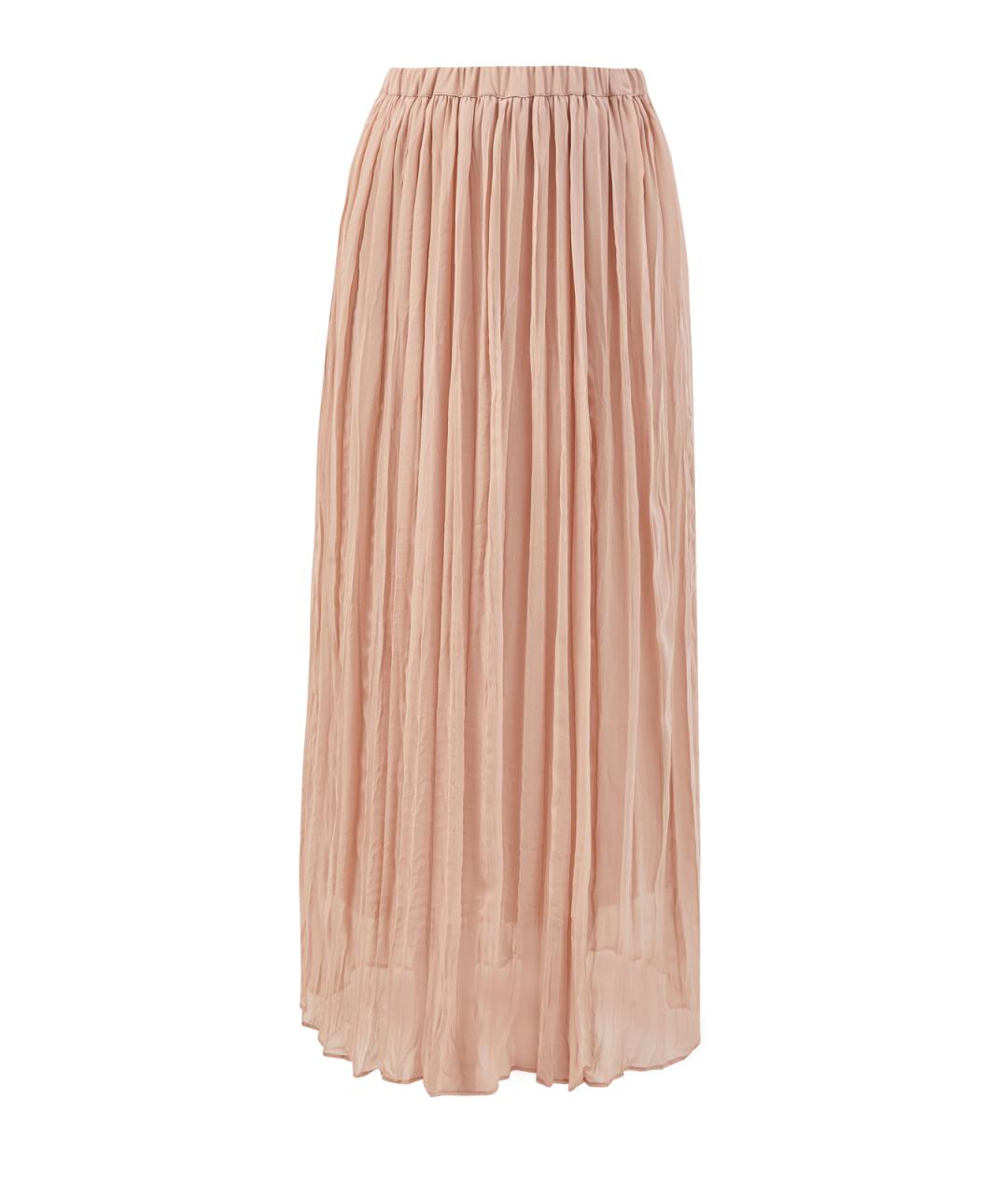 GENTRY PORTOFINO Бежевая шелковая юбка макси, фото 1
