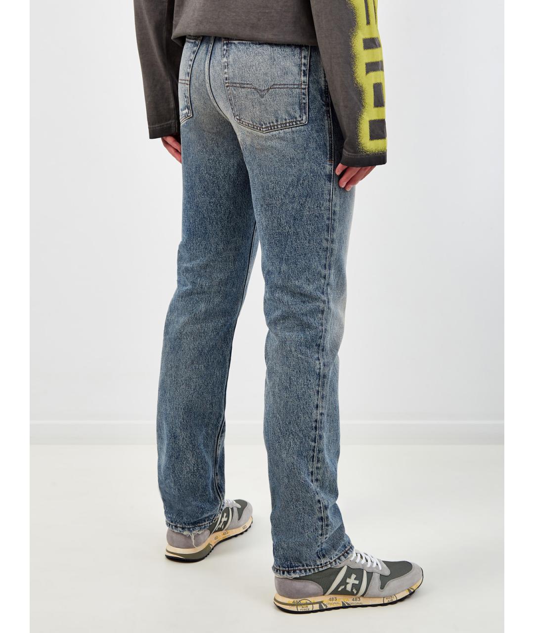 DIESEL Синие хлопковые прямые джинсы, фото 4