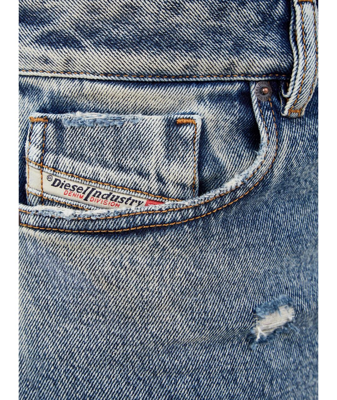 DIESEL Синие хлопковые прямые джинсы, фото 5