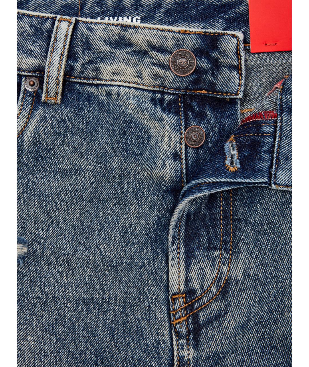 DIESEL Синие хлопковые прямые джинсы, фото 6