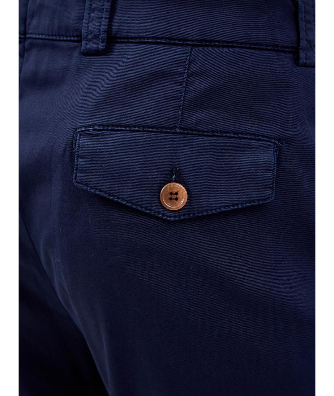 BRUNELLO CUCINELLI Темно-синие хлопковые повседневные брюки, фото 5