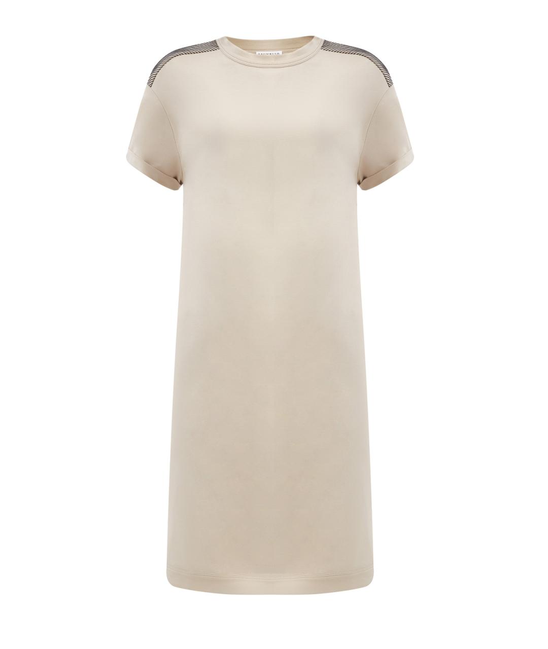 BRUNELLO CUCINELLI Бежевое хлопковое повседневное платье, фото 1