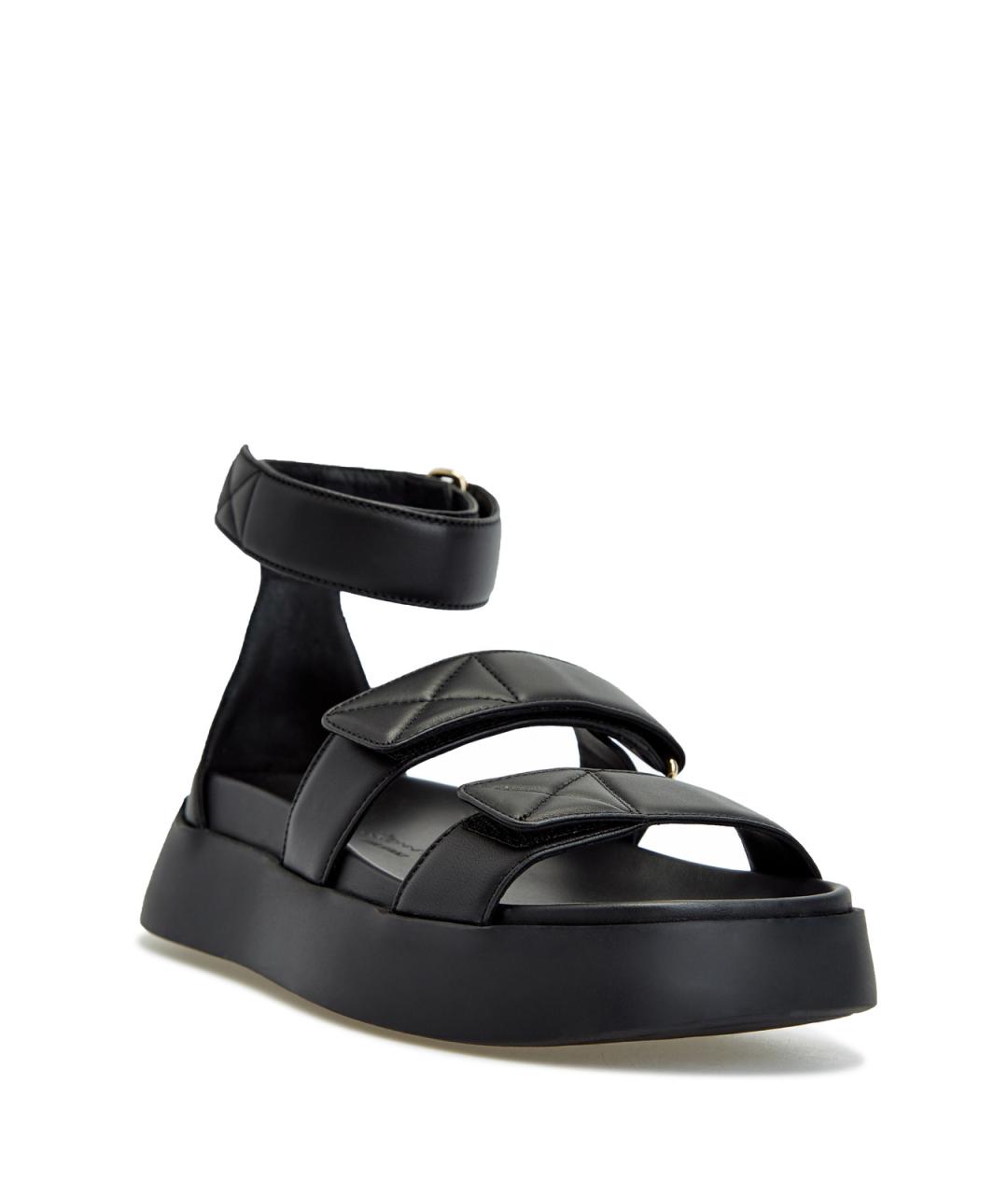 SANTONI Черные кожаные сандалии, фото 3