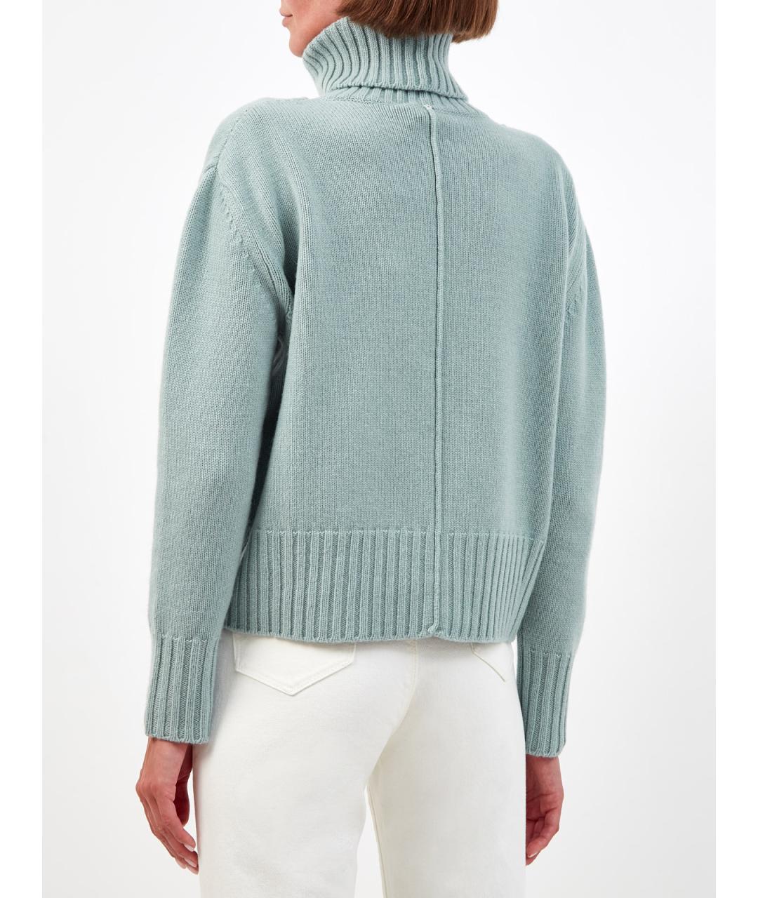 LORENA ANTONIAZZI Бирюзовый шерстяной джемпер / свитер, фото 4