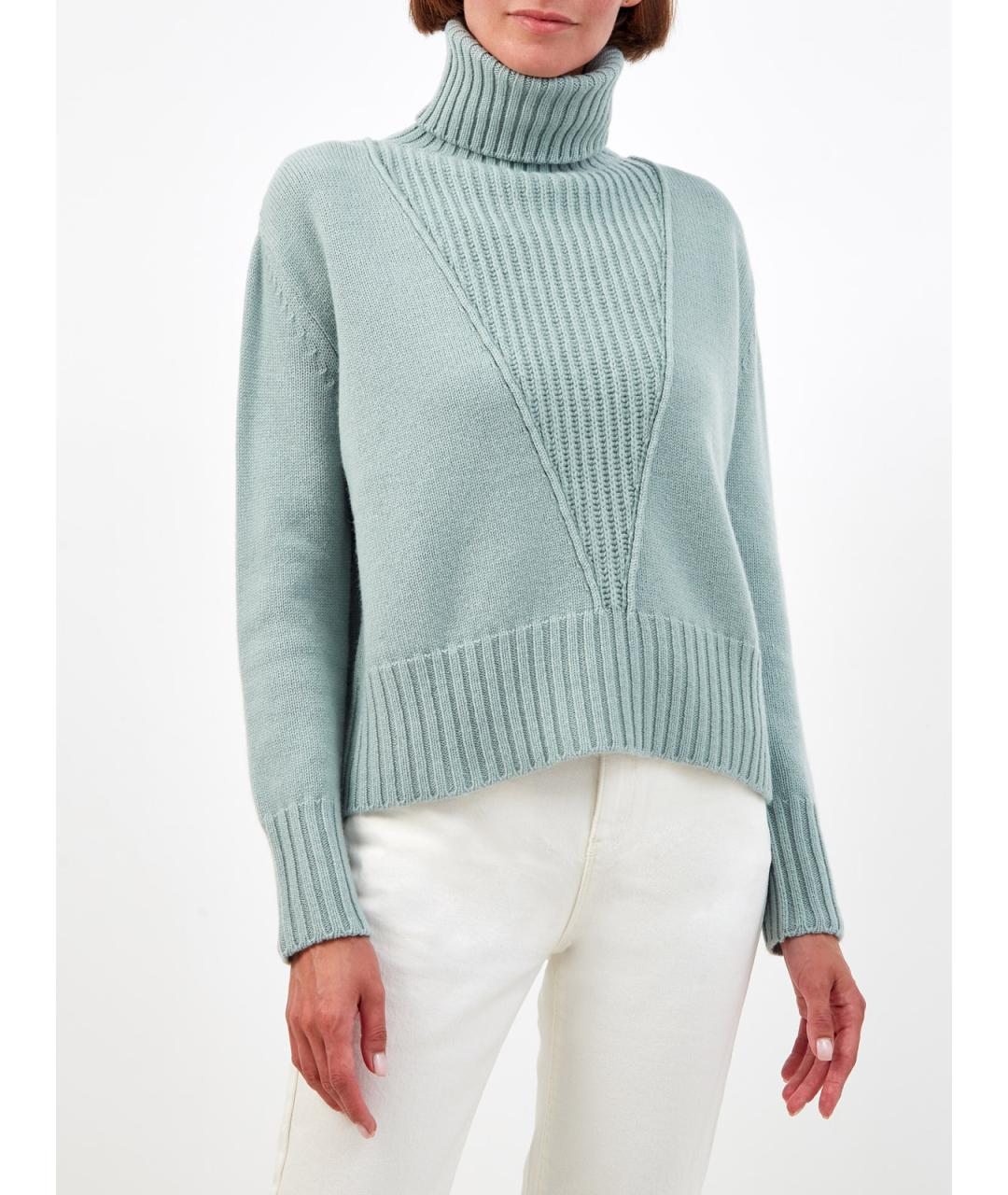 LORENA ANTONIAZZI Бирюзовый шерстяной джемпер / свитер, фото 3