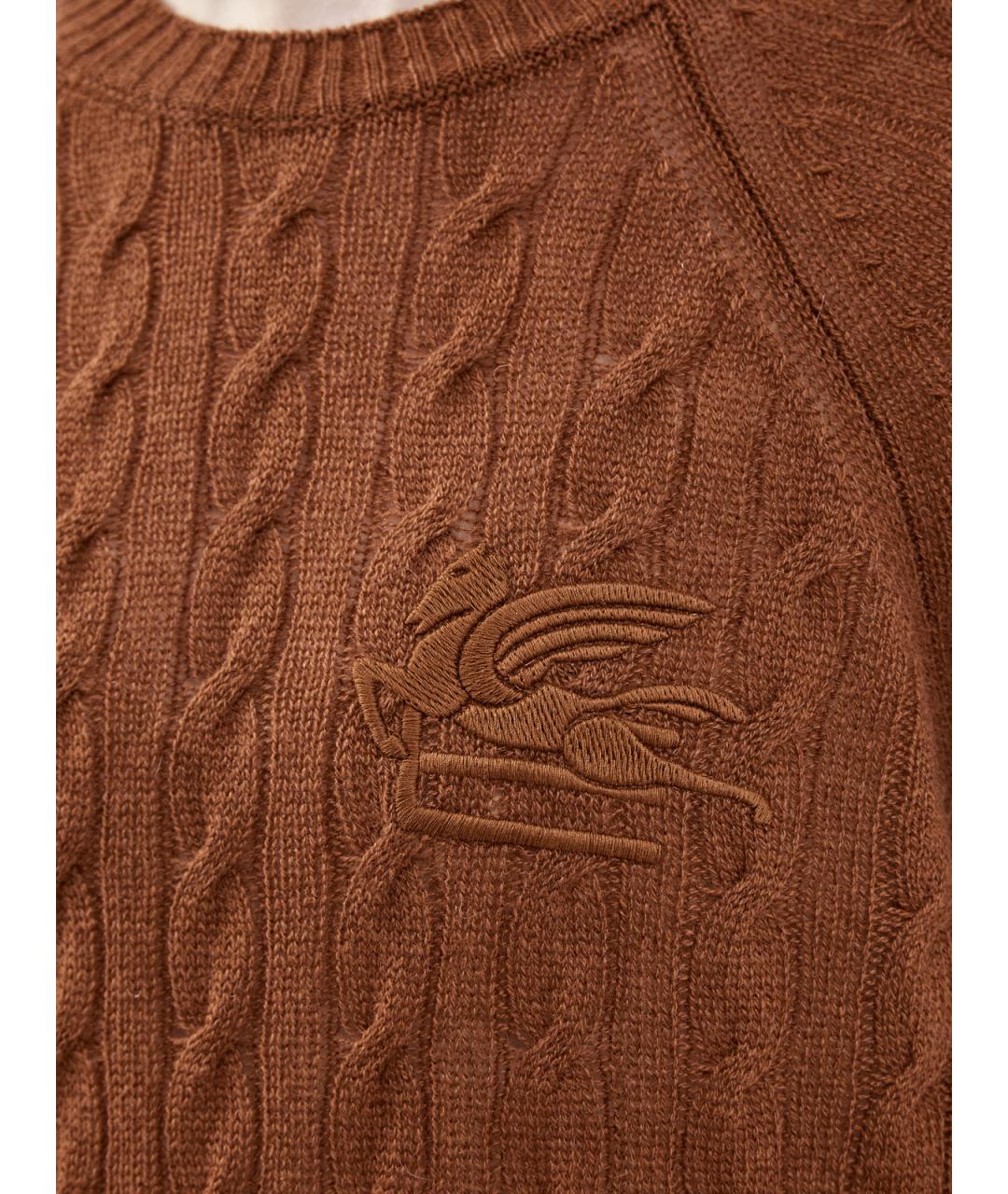 ETRO Коричневый кашемировый джемпер / свитер, фото 5