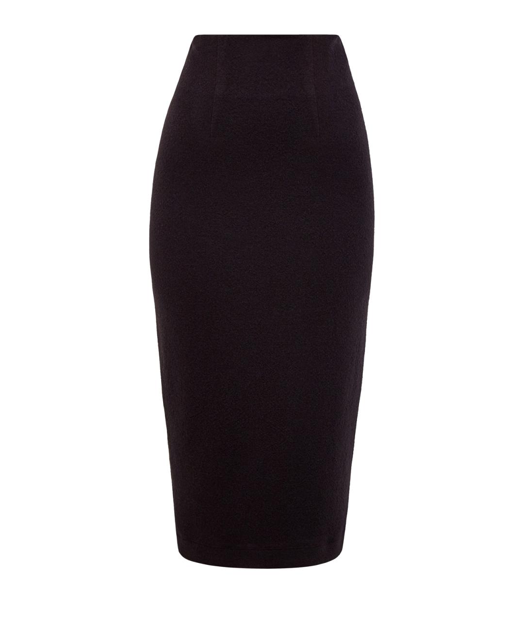 GENTRY PORTOFINO Черная шерстяная юбка миди, фото 1