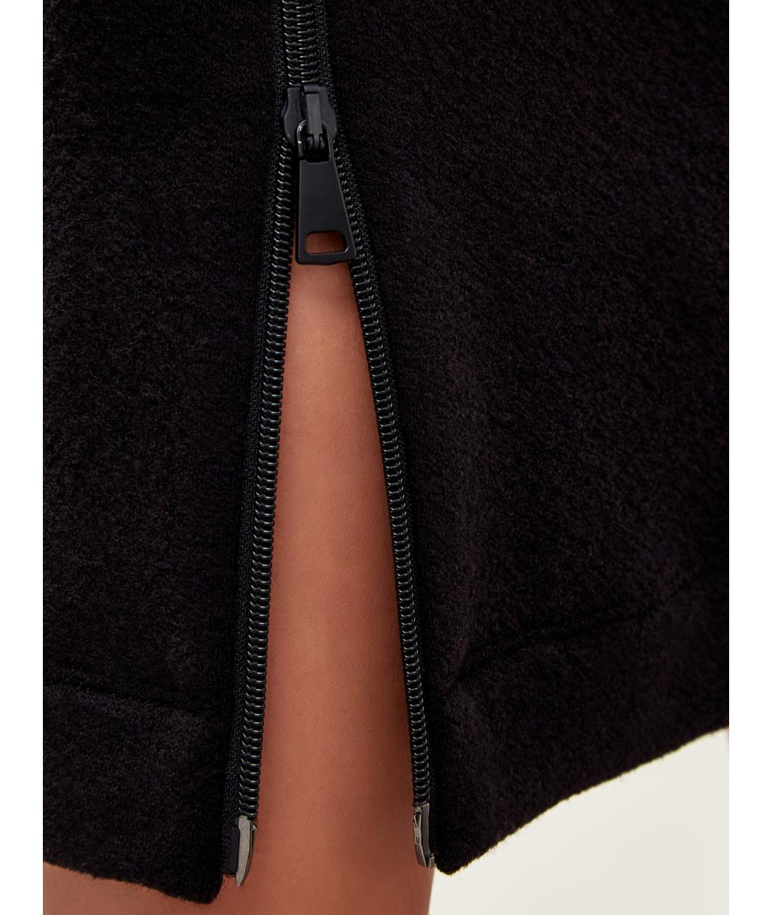 GENTRY PORTOFINO Черная шерстяная юбка миди, фото 5