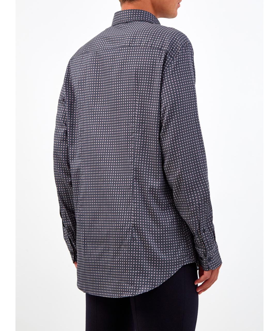 ETRO Темно-синяя хлопковая классическая рубашка, фото 4