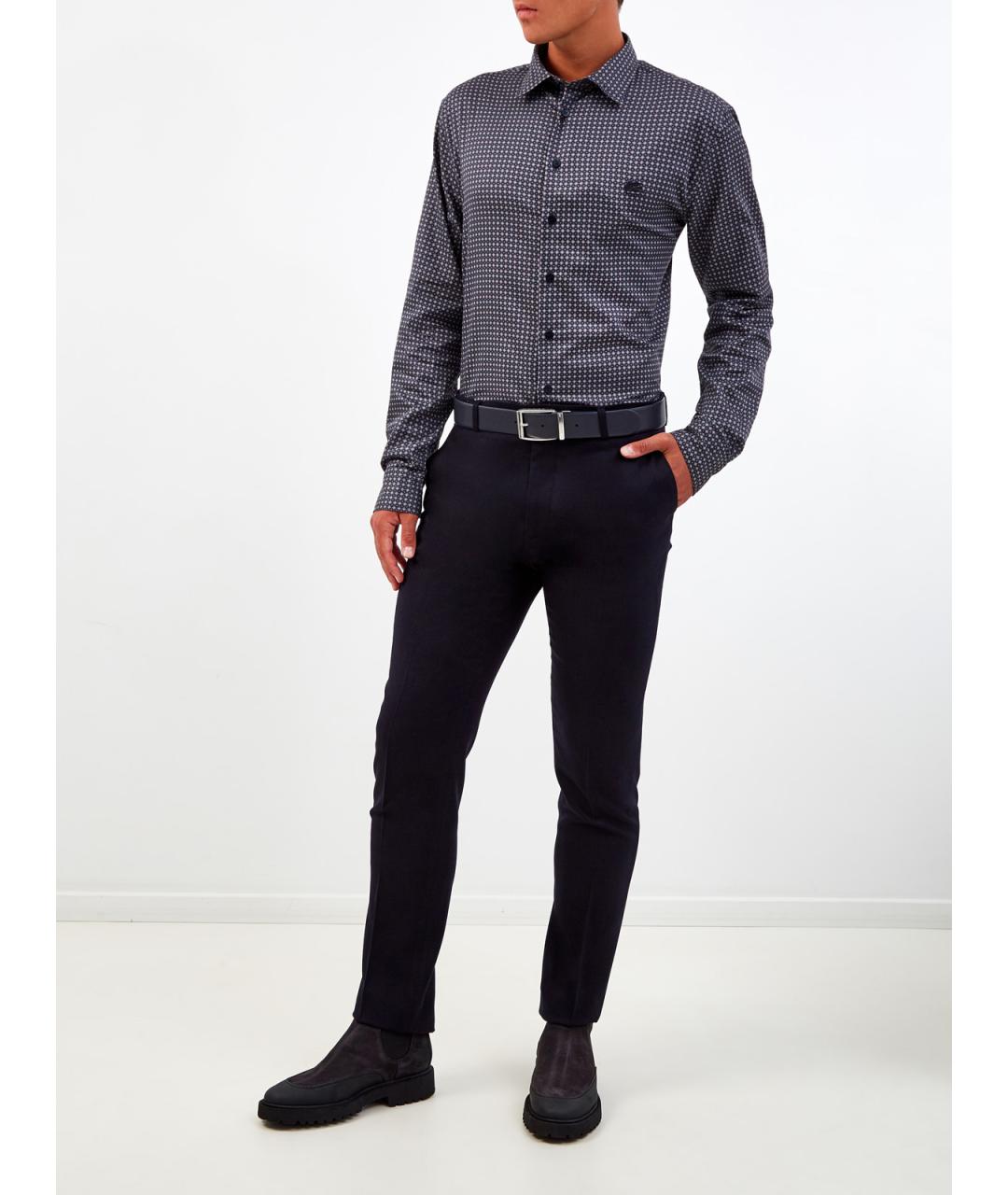 ETRO Темно-синяя хлопковая классическая рубашка, фото 2