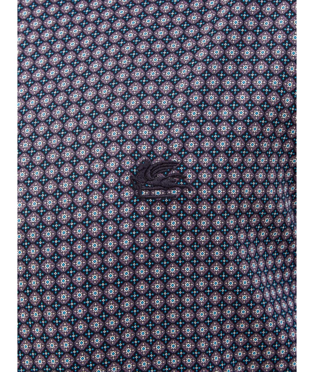 ETRO Темно-синяя хлопковая классическая рубашка, фото 5