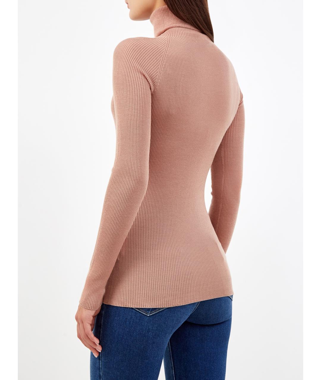 GENTRY PORTOFINO Розовая шерстяная водолазка, фото 4