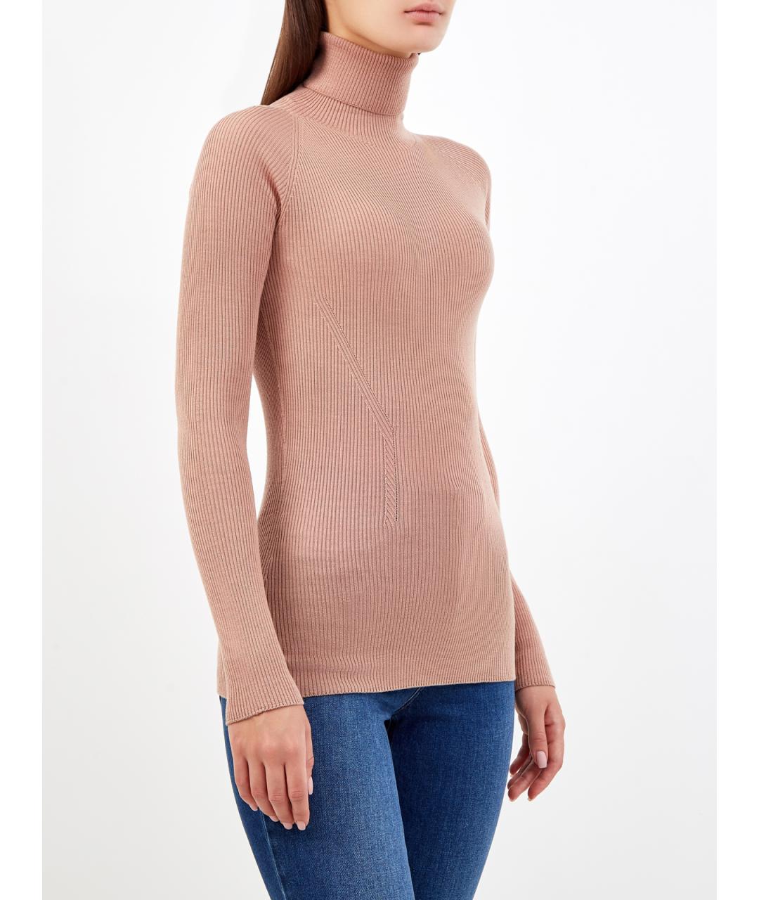 GENTRY PORTOFINO Розовая шерстяная водолазка, фото 3