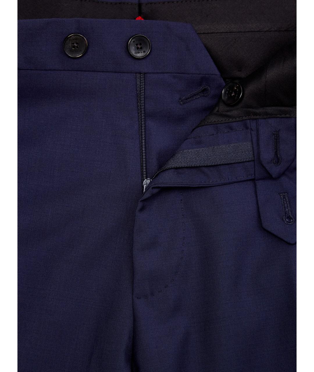 ETRO Синие шерстяные классические брюки, фото 6