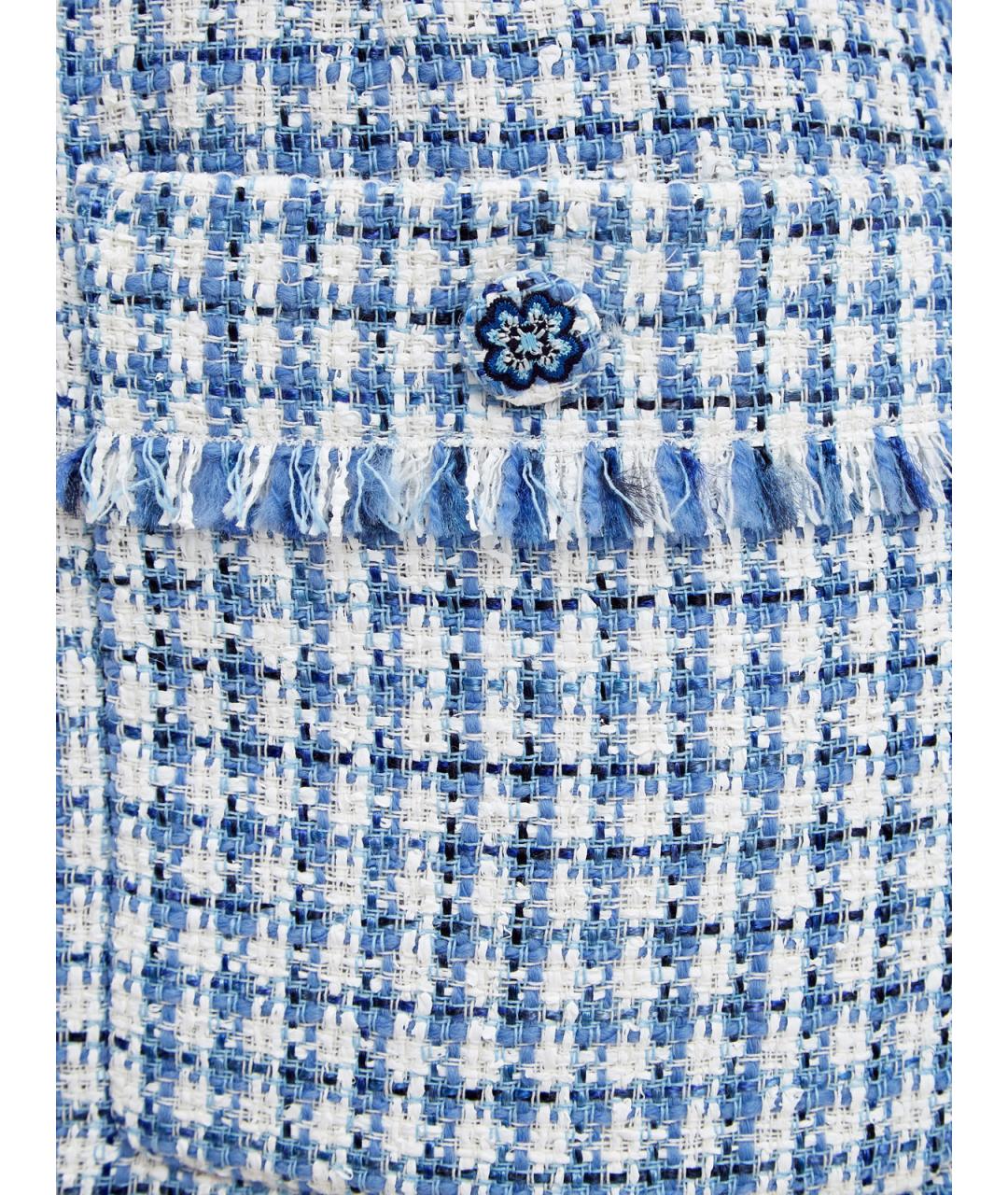 ETRO Голубая шерстяная юбка миди, фото 5