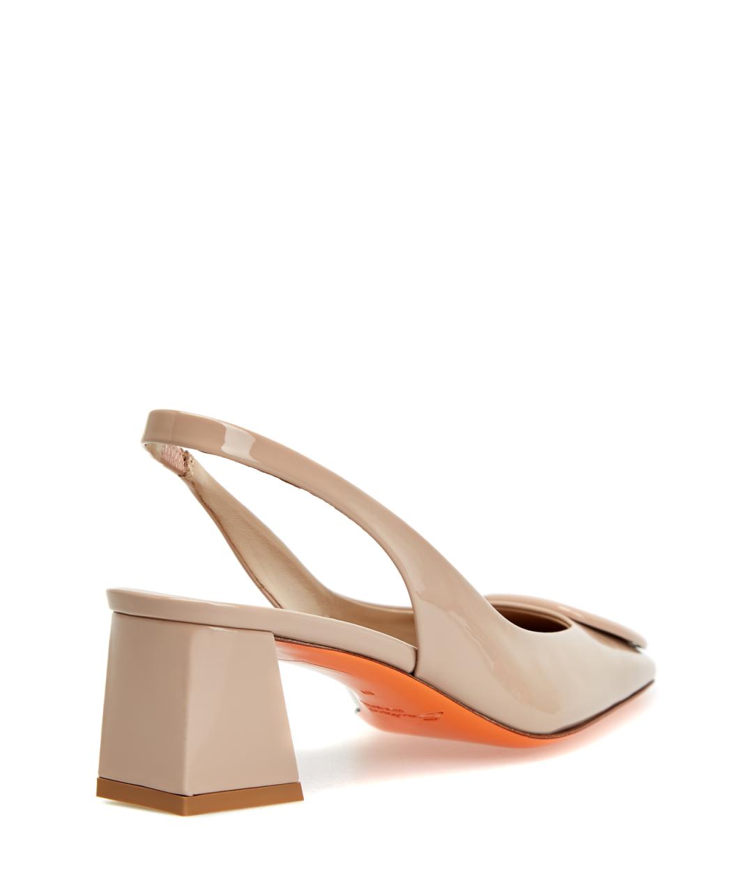 SANTONI Бежевые туфли из лакированной кожи, фото 3