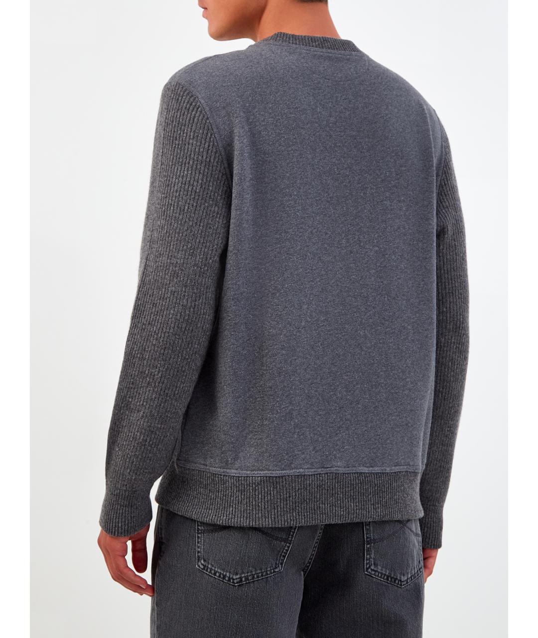 BRUNELLO CUCINELLI Серый хлопковый джемпер / свитер, фото 4