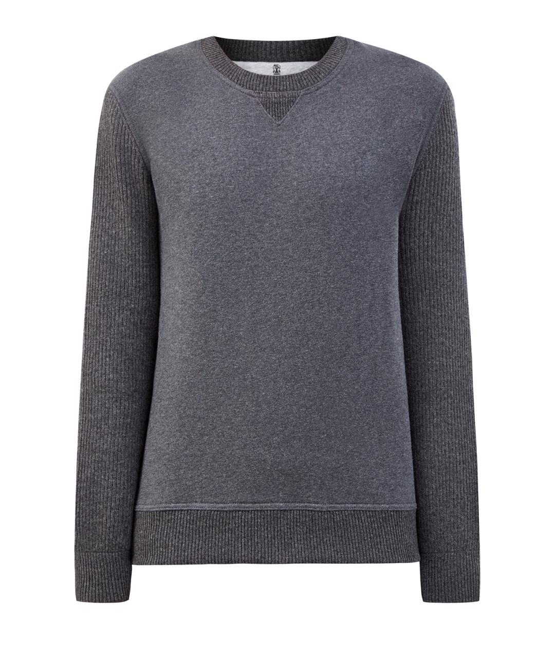 BRUNELLO CUCINELLI Серый хлопковый джемпер / свитер, фото 1