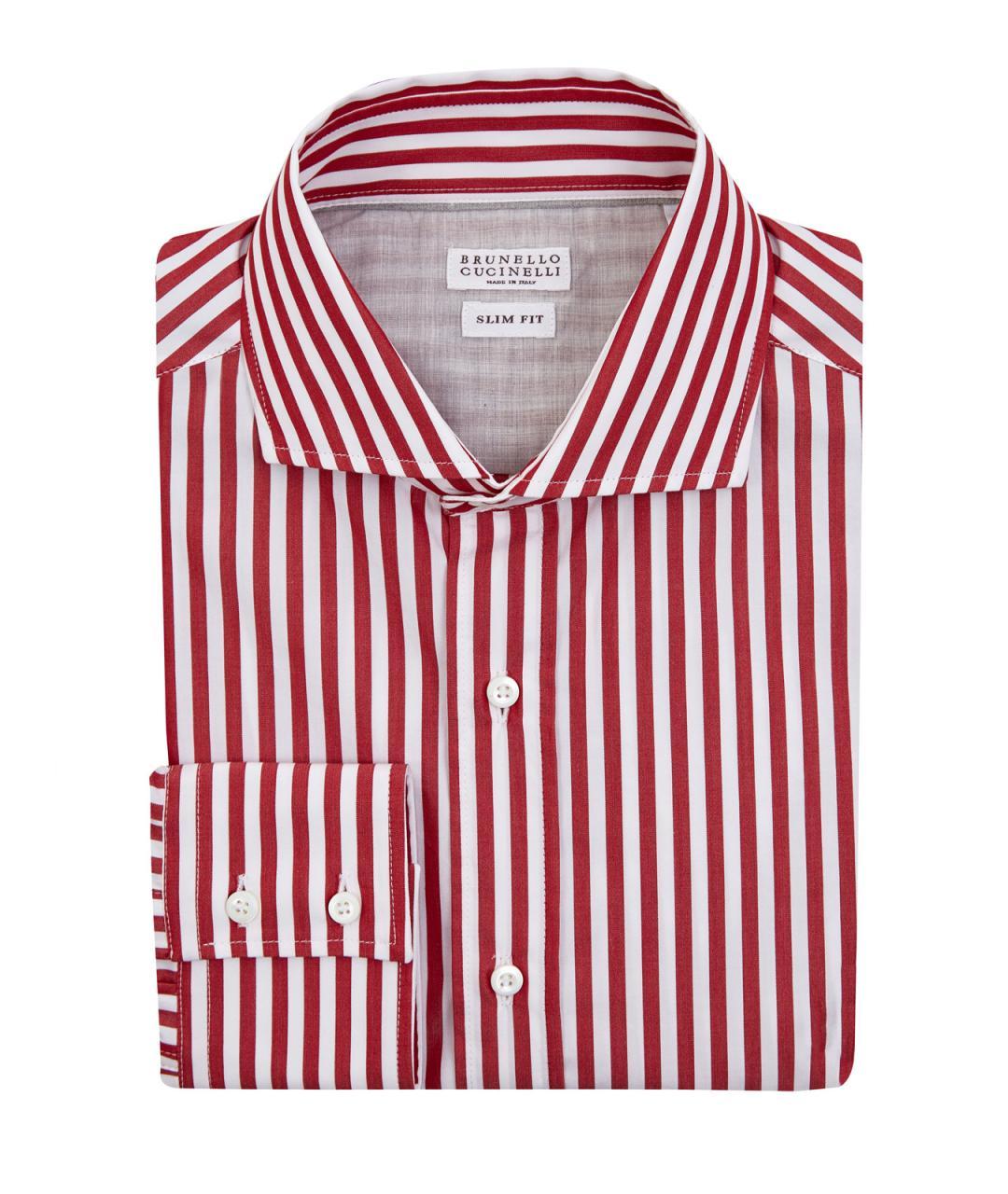 BRUNELLO CUCINELLI Красная хлопковая кэжуал рубашка, фото 3