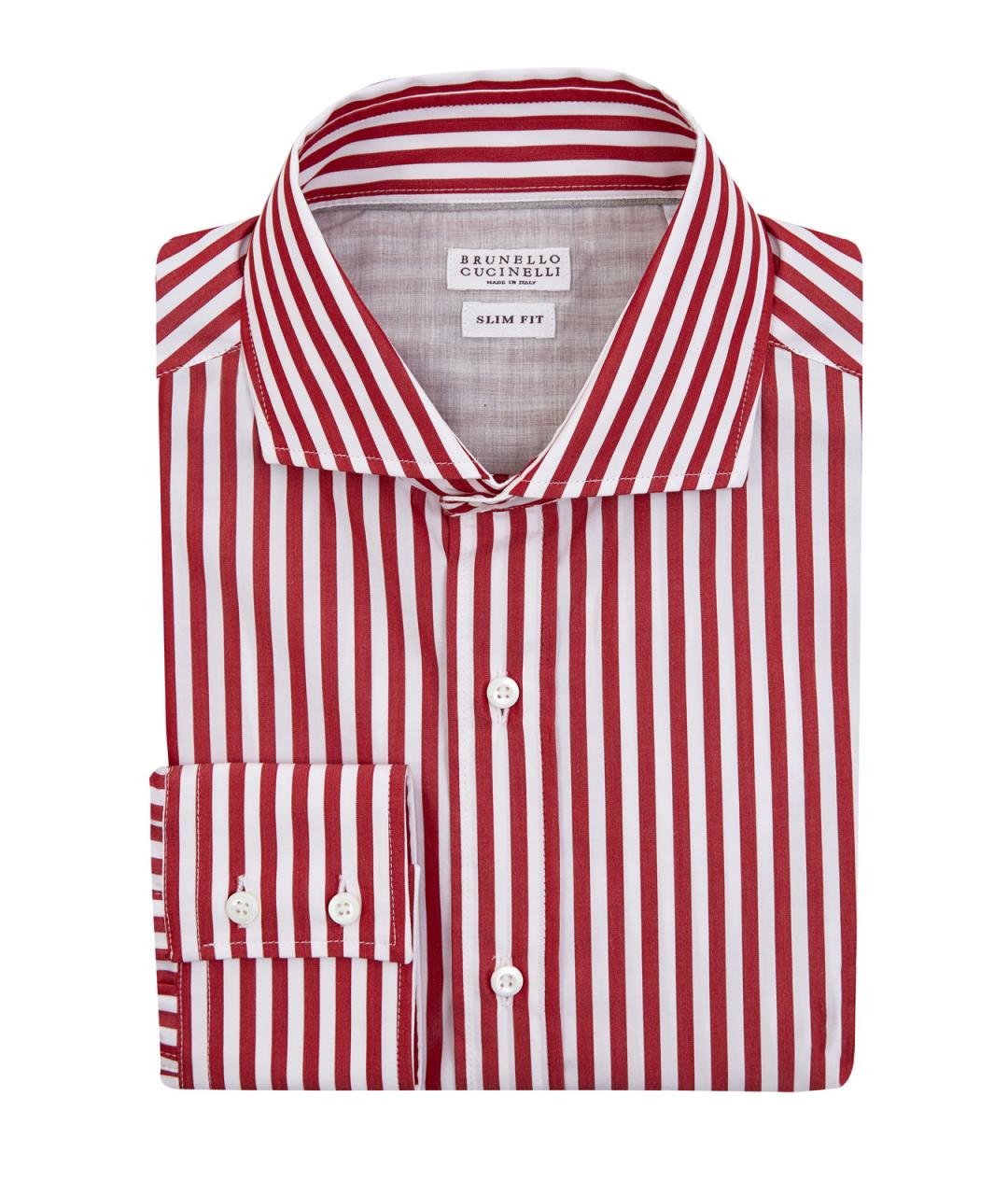BRUNELLO CUCINELLI Красная хлопковая кэжуал рубашка, фото 1