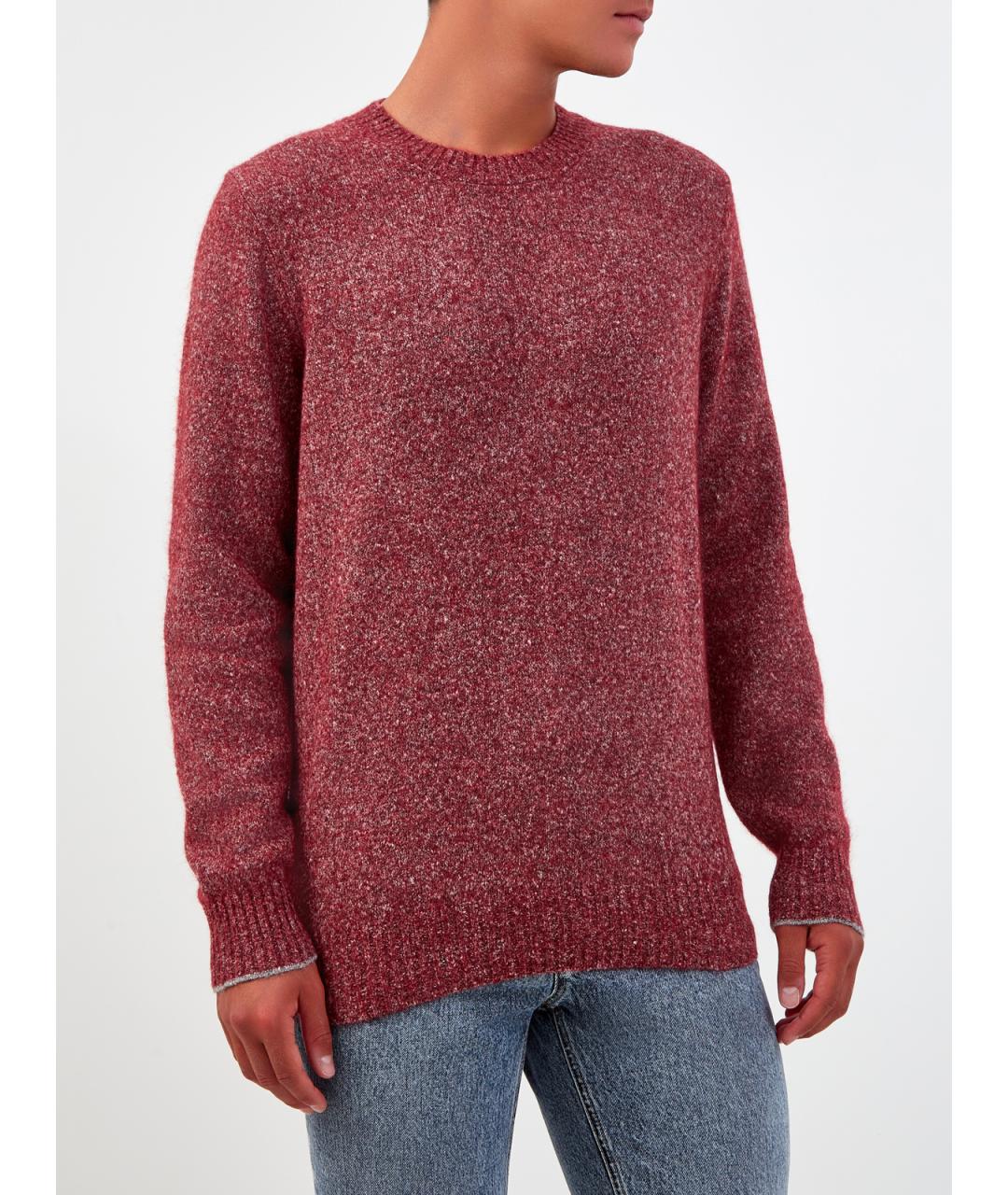 BRUNELLO CUCINELLI Бордовый шерстяной джемпер / свитер, фото 3