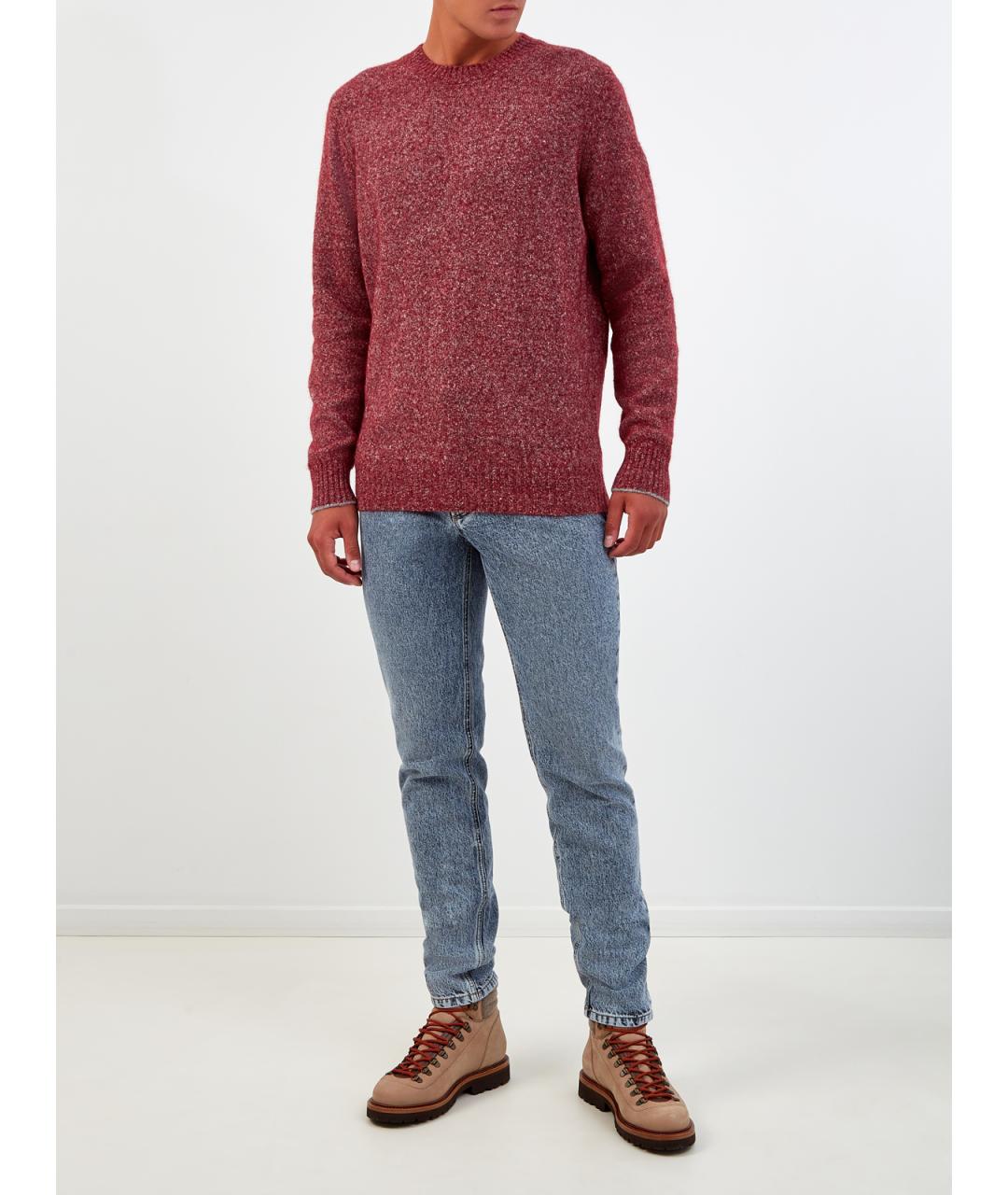 BRUNELLO CUCINELLI Бордовый шерстяной джемпер / свитер, фото 2