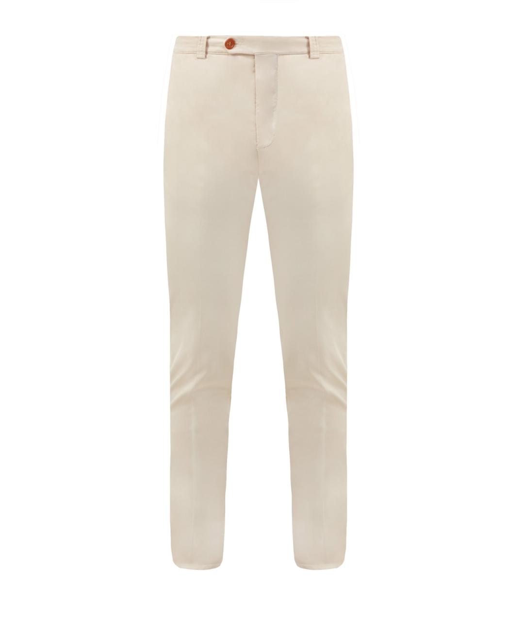 BRUNELLO CUCINELLI Бежевые хлопковые повседневные брюки, фото 1