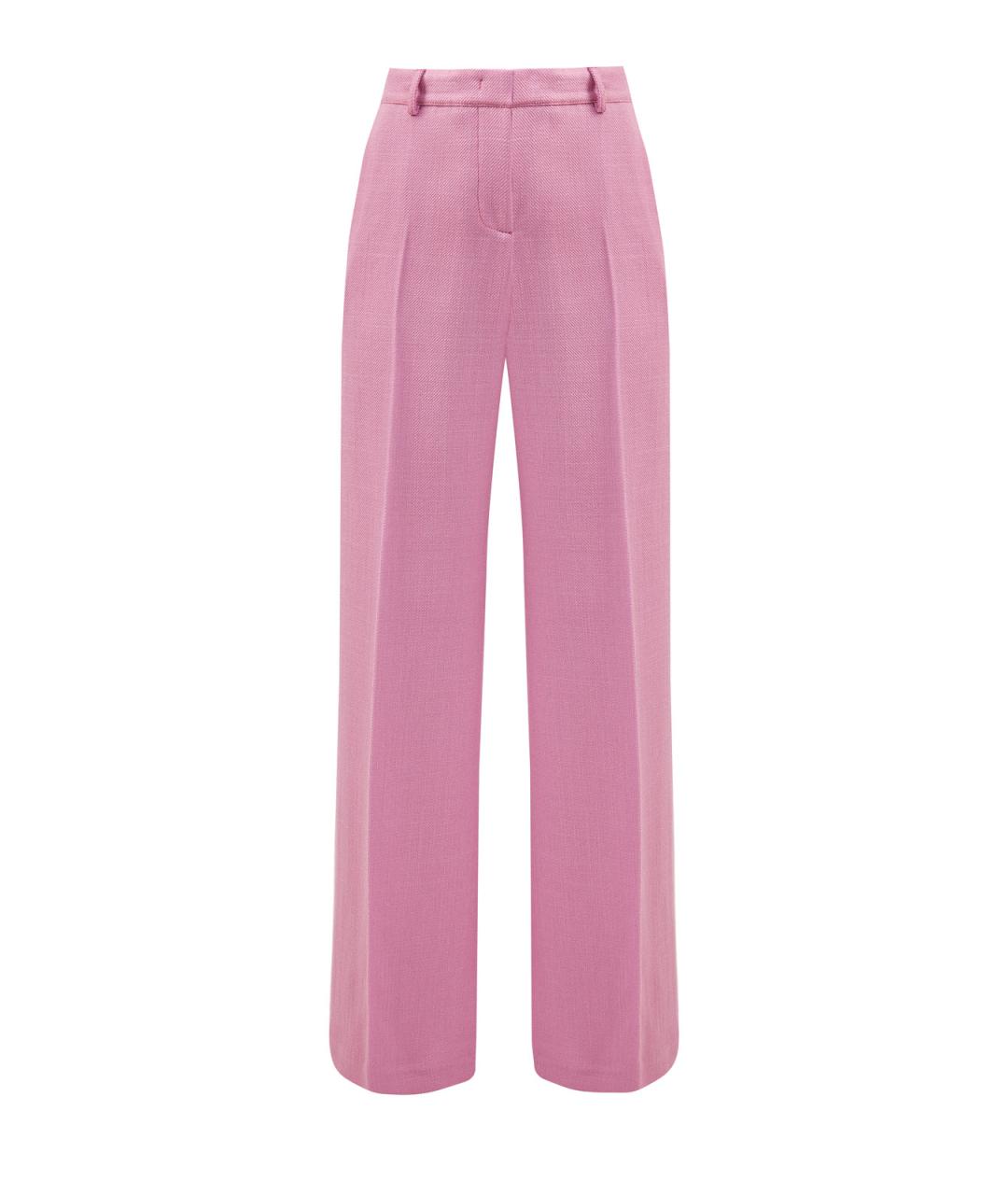ETRO Розовые вискозные прямые брюки, фото 1