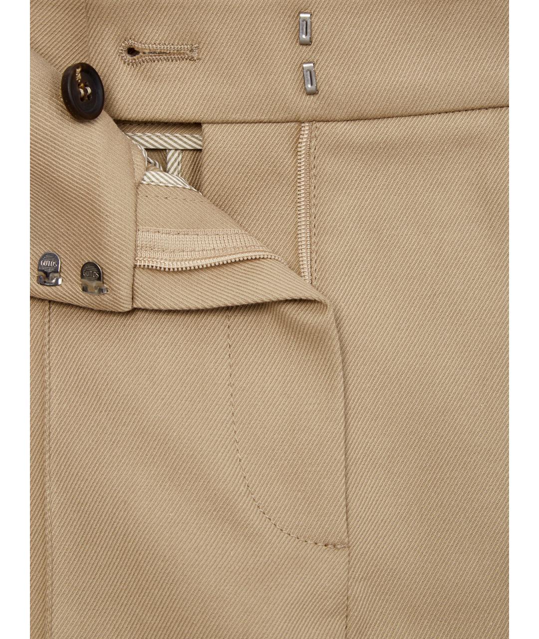 BRUNELLO CUCINELLI Бежевые хлопковые брюки узкие, фото 6