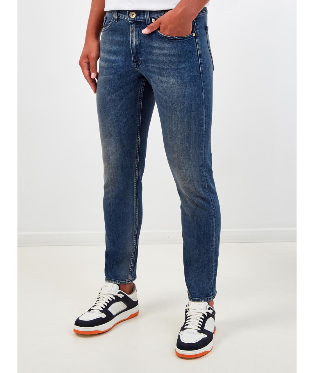 ELEVENTY Синие хлопковые прямые джинсы, фото 3