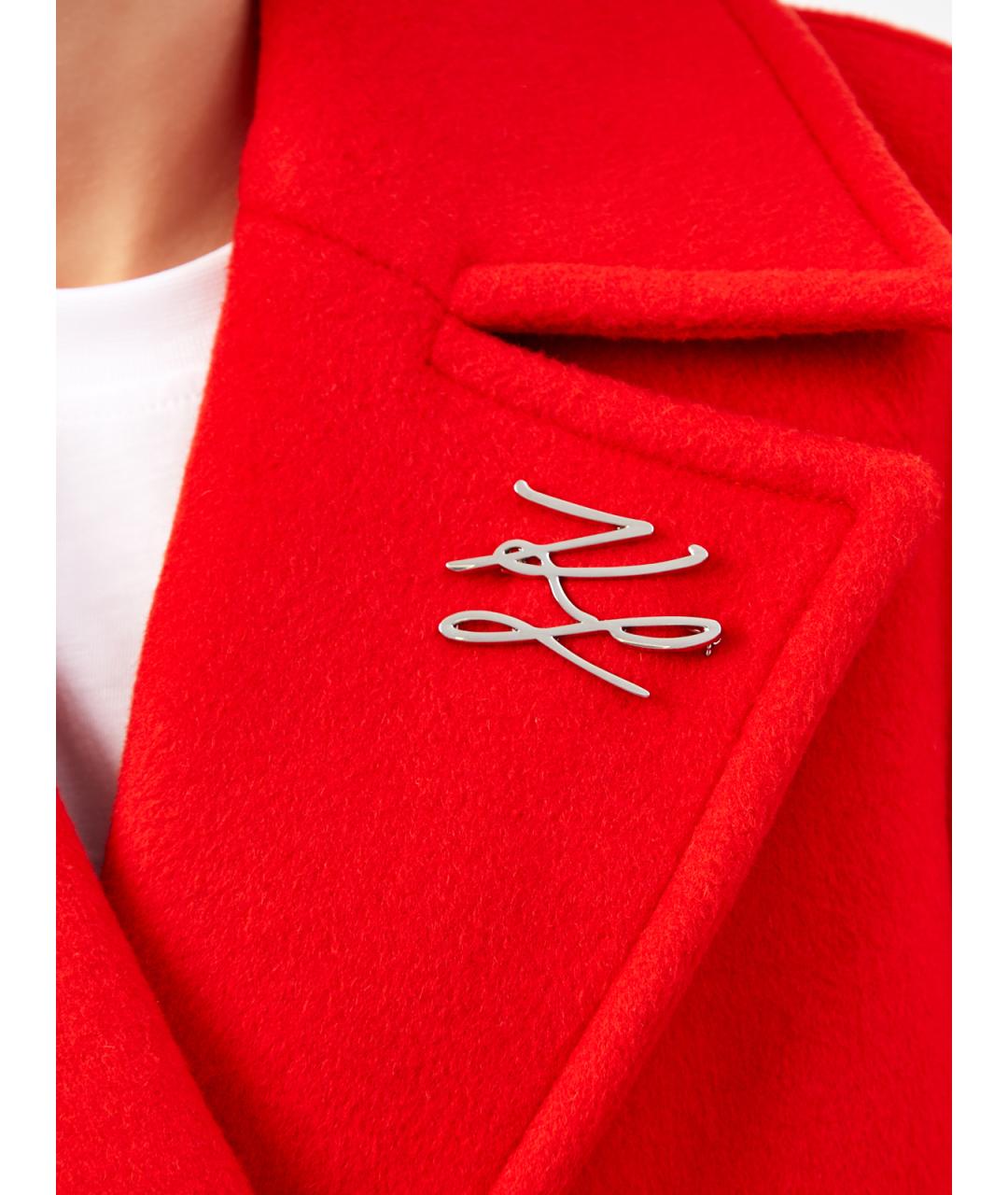 KARL LAGERFELD Красное шерстяное пальто, фото 5