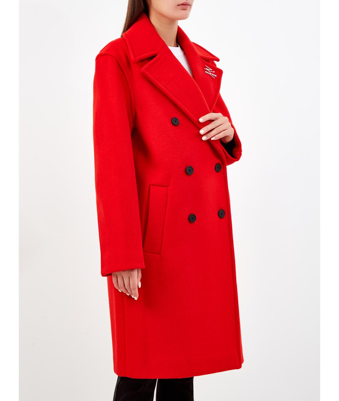 KARL LAGERFELD Красное шерстяное пальто, фото 3