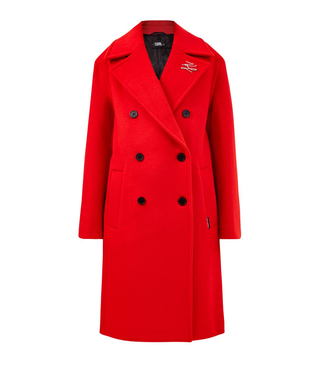 KARL LAGERFELD Красное шерстяное пальто, фото 1