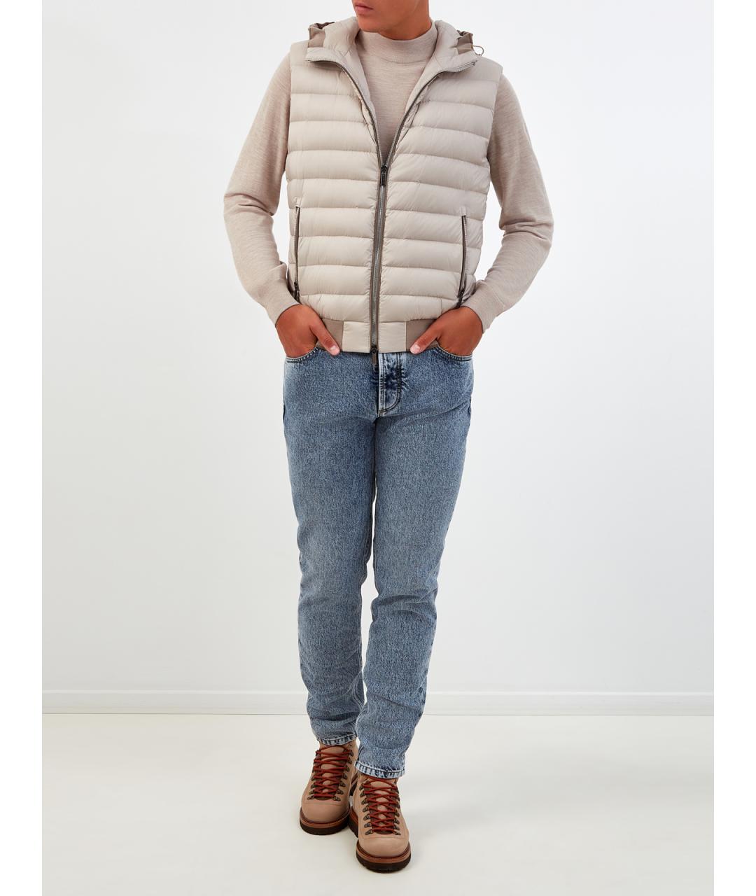 BRUNELLO CUCINELLI Бежевый шерстяной джемпер / свитер, фото 2