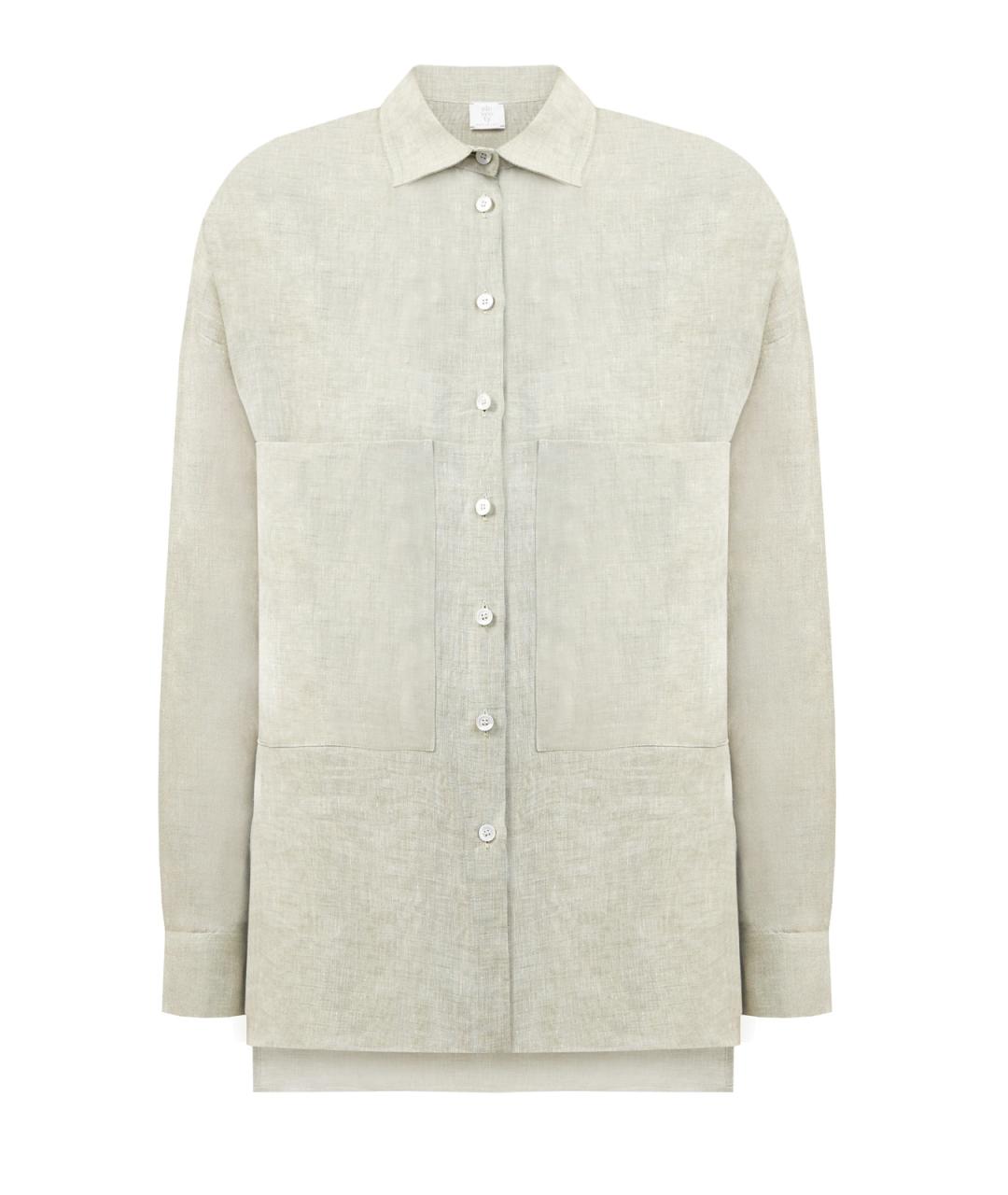 ELEVENTY Зеленая льняная рубашка, фото 1