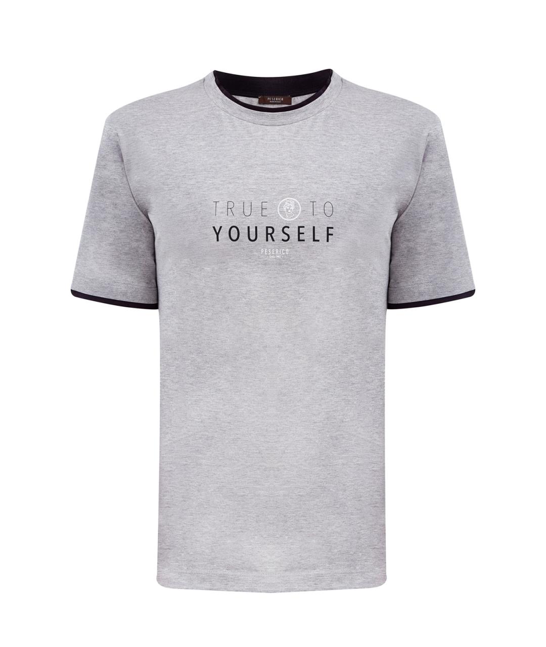 PESERICO Серая хлопковая футболка, фото 1