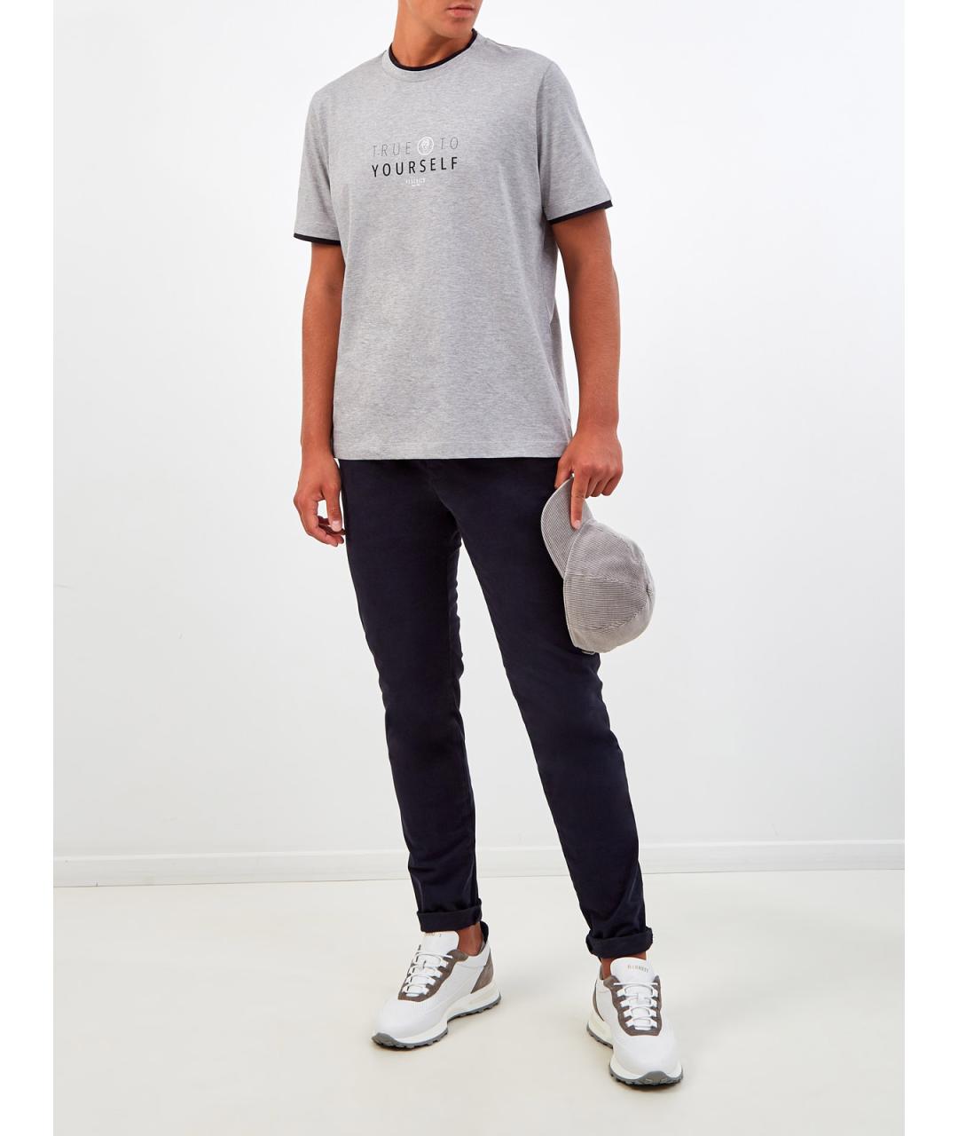 PESERICO Серая хлопковая футболка, фото 2