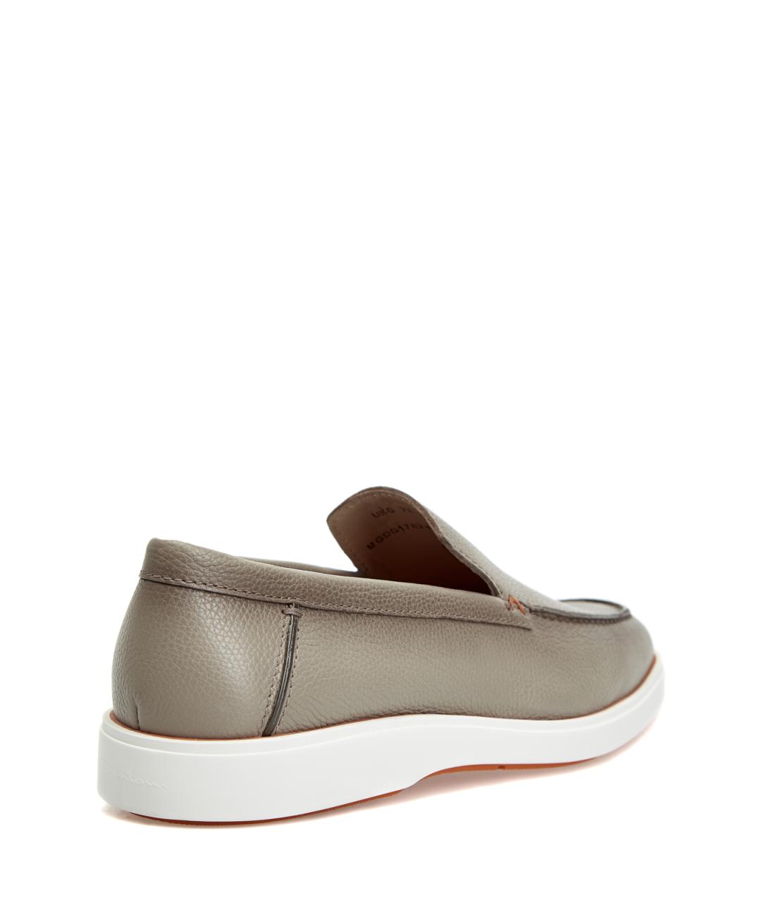 SANTONI Бежевые кожаные лоферы, фото 4