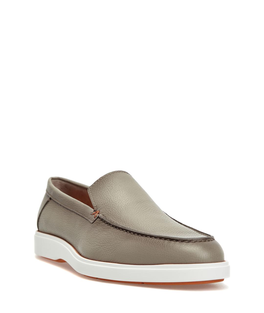 SANTONI Бежевые кожаные лоферы, фото 3