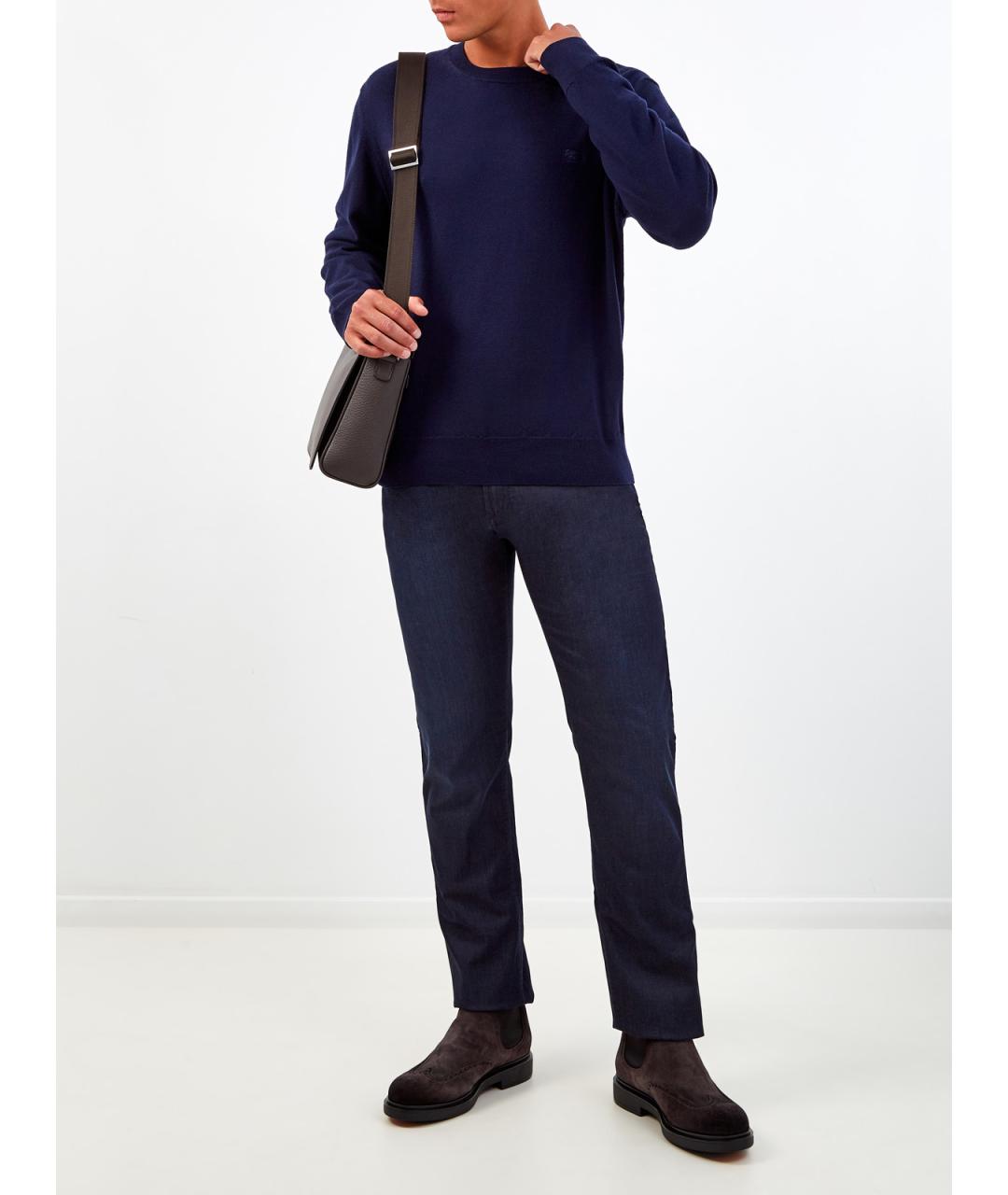 ETRO Синий шерстяной джемпер / свитер, фото 2