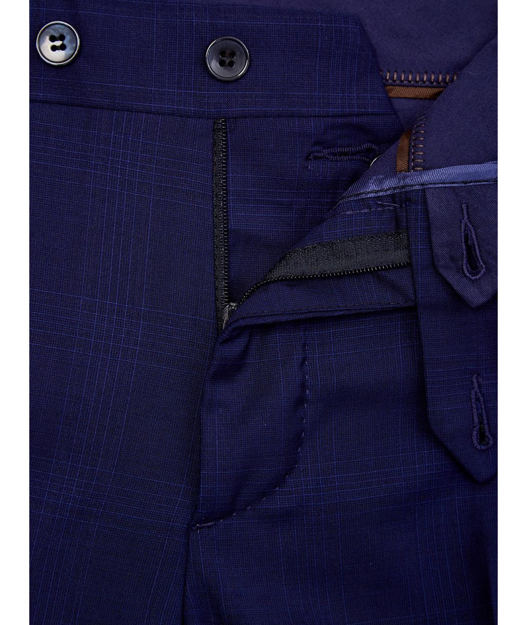 L.B.M. 1911 Синие шерстяные классические брюки, фото 6