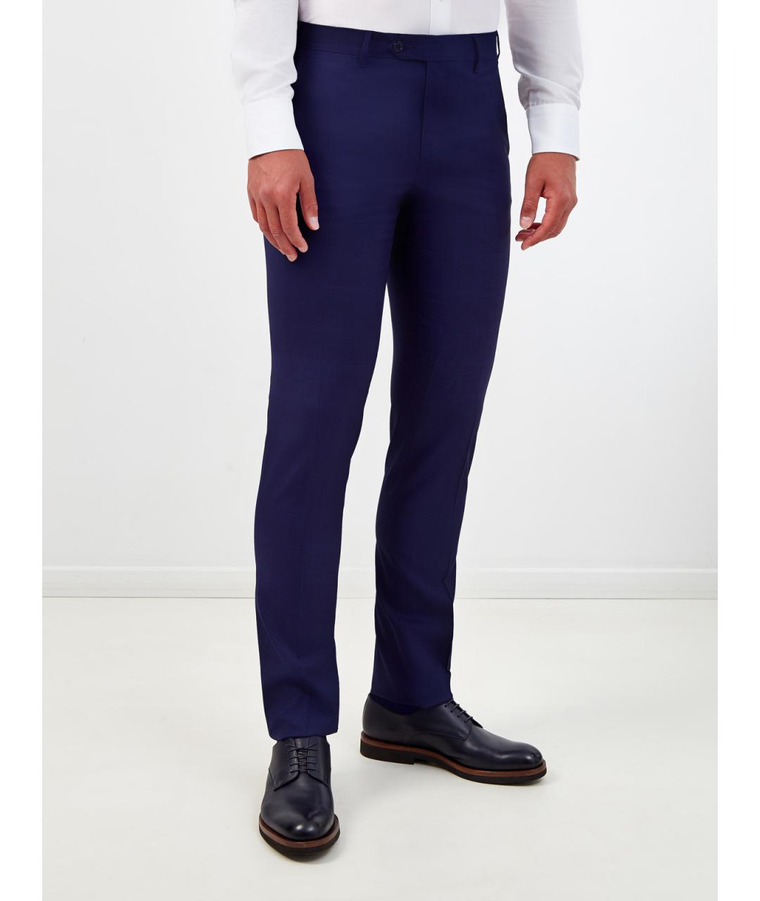 L.B.M. 1911 Синие шерстяные классические брюки, фото 3