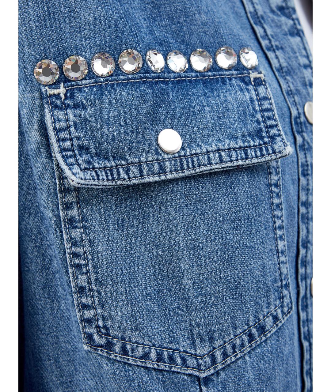 7 FOR ALL MANKIND Синяя хлопковая рубашка, фото 5