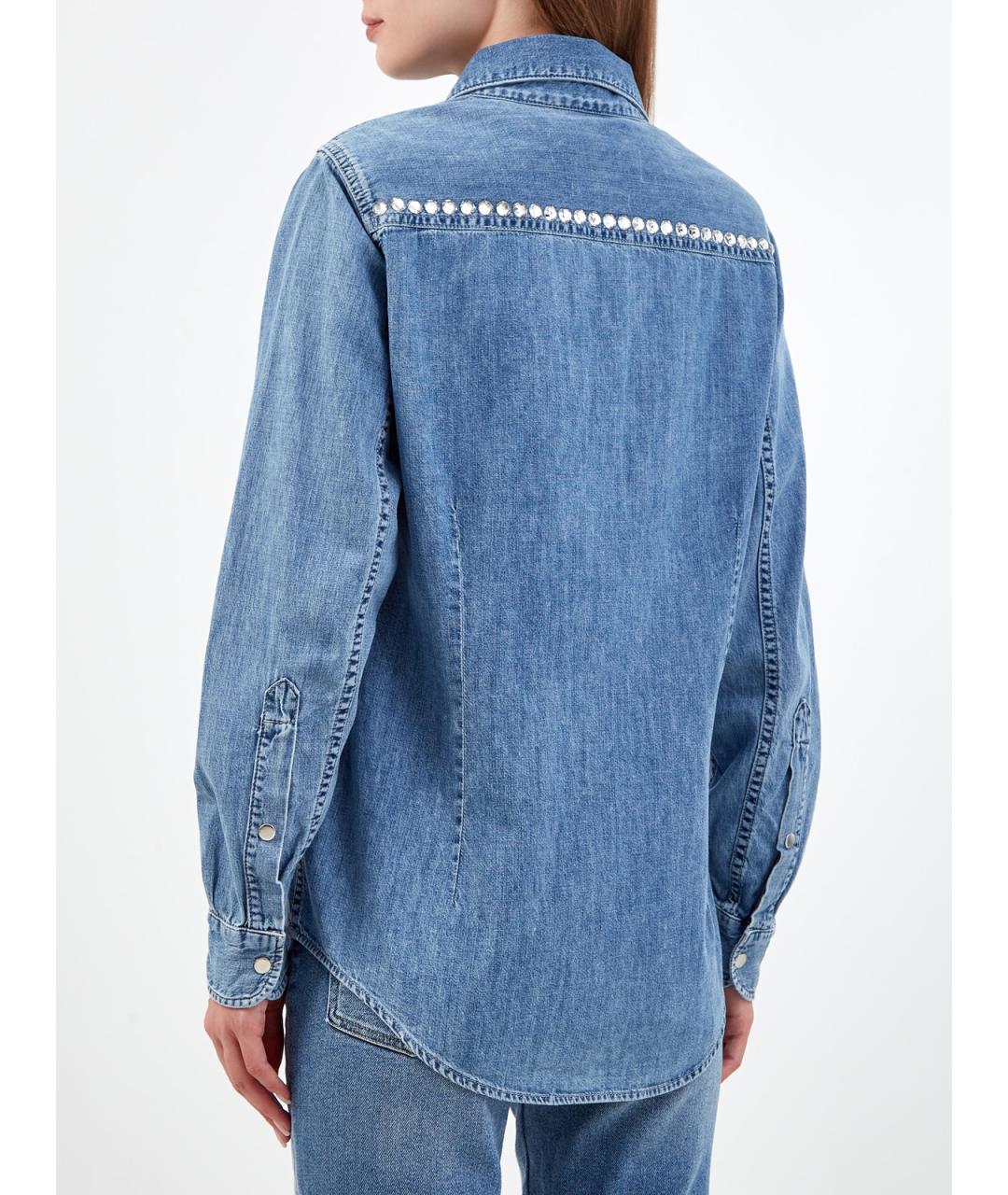 7 FOR ALL MANKIND Синяя хлопковая рубашка, фото 4