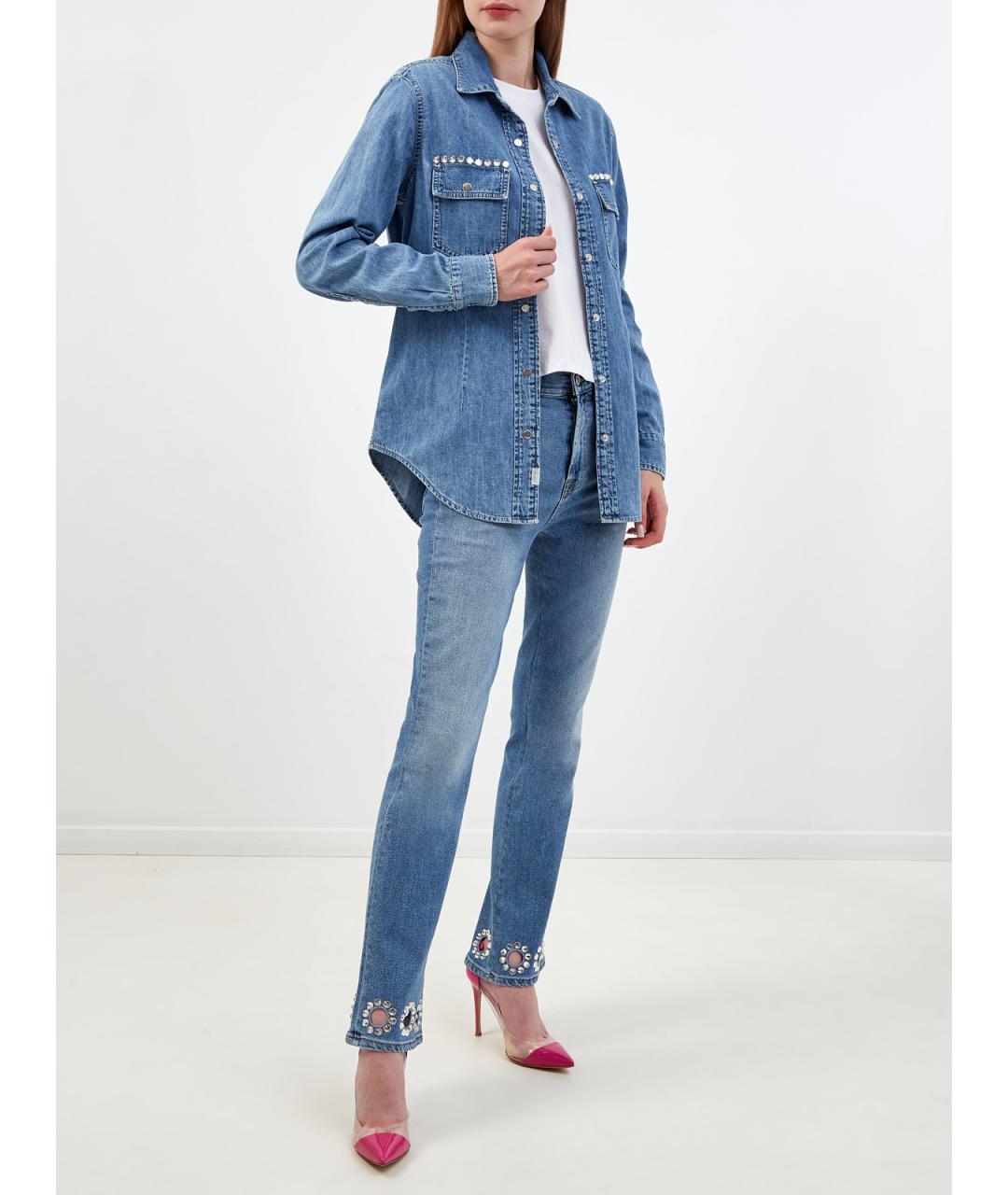 7 FOR ALL MANKIND Синяя хлопковая рубашка, фото 2